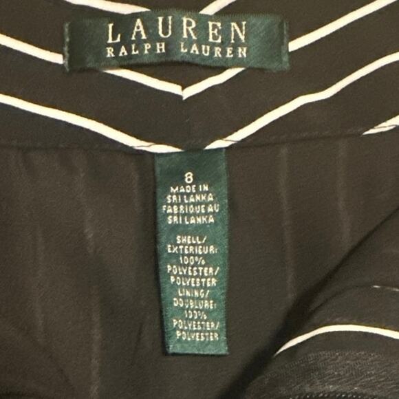 Ralph Lauren Women's Shorts Silky Black With White Striped Shorts Sz 8 - Picture 5 of 9